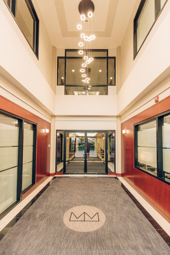 An interior lobby photo of Five Centerpointe in Lake Oswego, Oregon